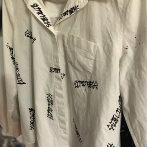Limitless hand painted button down dress shirt